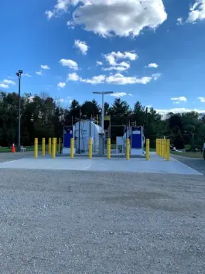 Wide view of the finished fueling area and surrounding access surface.
